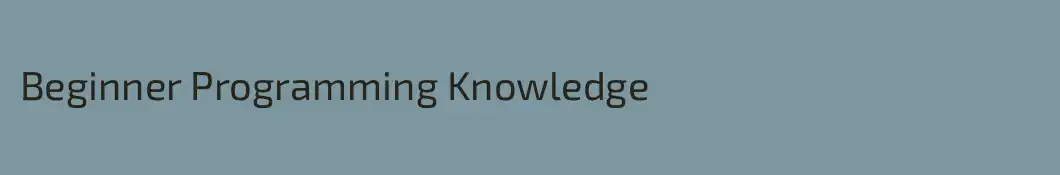 Beginner Programming Knowledge